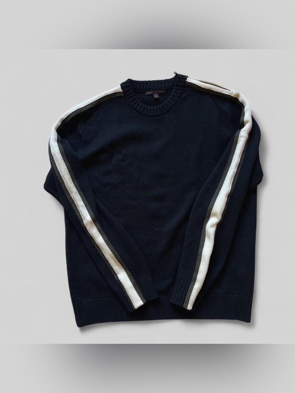 Y2K Men’s Banana Republic Fine Merino Wool Crewneck Sweater Size Medium Stripes